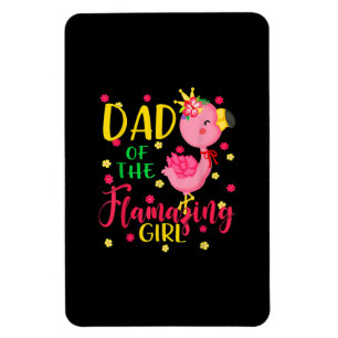 Magnet Flexible Papa De Flamazing Fille Mignonne Flamant rose Papa