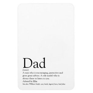 Magnet Flexible Papa, papa, père Définition Noir et blanc