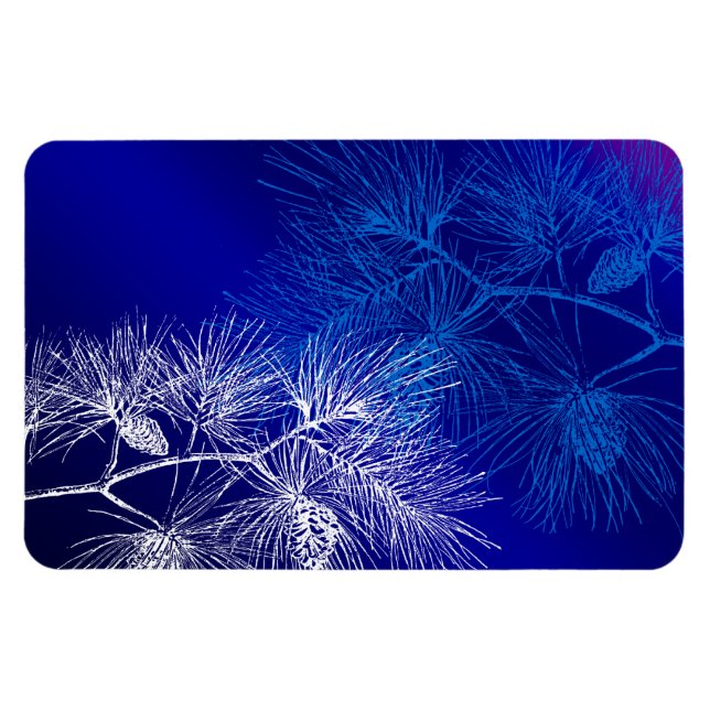 Magnet Flexible Papier bleu blanc d'hiver Motif souple (Horizontal)
