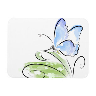 Magnet Flexible Papillon assis sur l'herbe sur le terrain fleuri