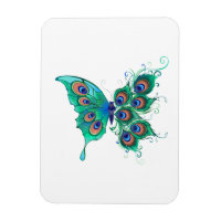 Papillon aux plumes de paon vert
