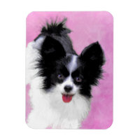 Papillon (blanc et noir) Peinture - Chien Art