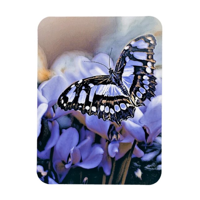 Magnet Flexible Papillon bleu (Vertical)