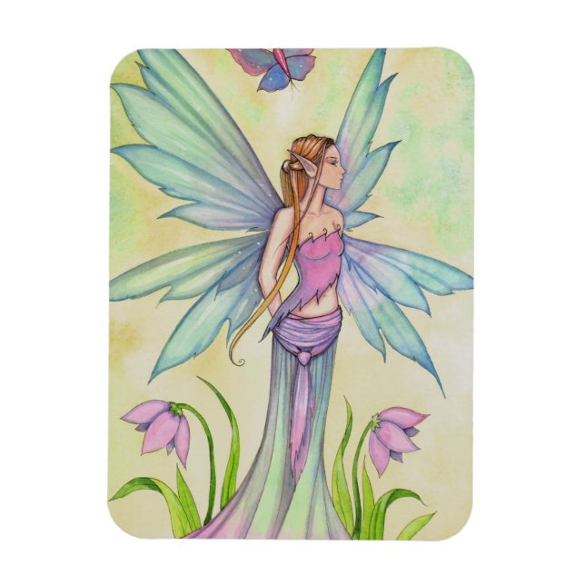 Magnet Flexible Papillon de printemps Fée Fantaisie Art (Vertical)