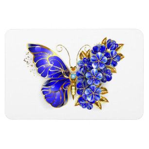 Magnet Flexible Papillon saphir à fleurs