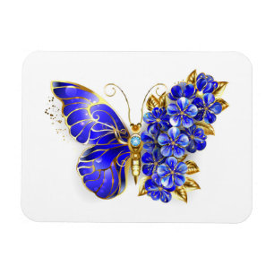 Magnet Flexible Papillon saphir à fleurs