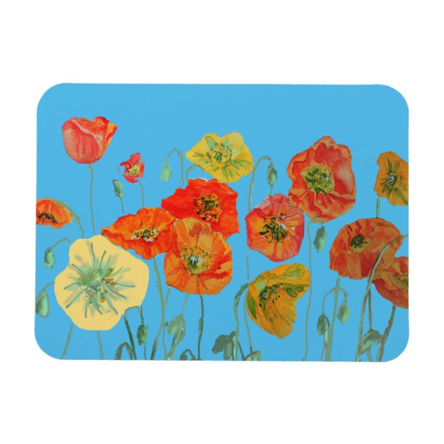 Magnet Flexible Papillons orange rouge Aquarelle Aquarelle Anniver (Horizontal)