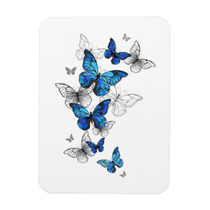 Magnet Flexible Papillons volants bleus Morpho