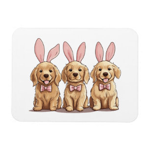 Magnet Flexible Pâques Golden Retriever Chiens Chiens Chiens Lapin