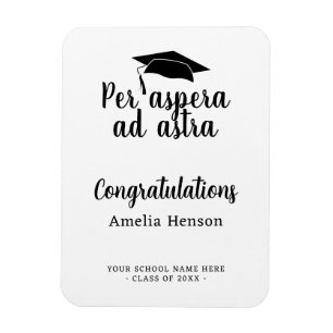 Magnet Flexible Par aspera ad astra Latin Congrat Graduation Cap