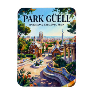 Magnet Flexible Parc Güell, Barcelone, Catalogne, Espagne Espagne