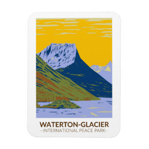 Magnet Flexible Parc international de la paix Waterton-Glacier Vin