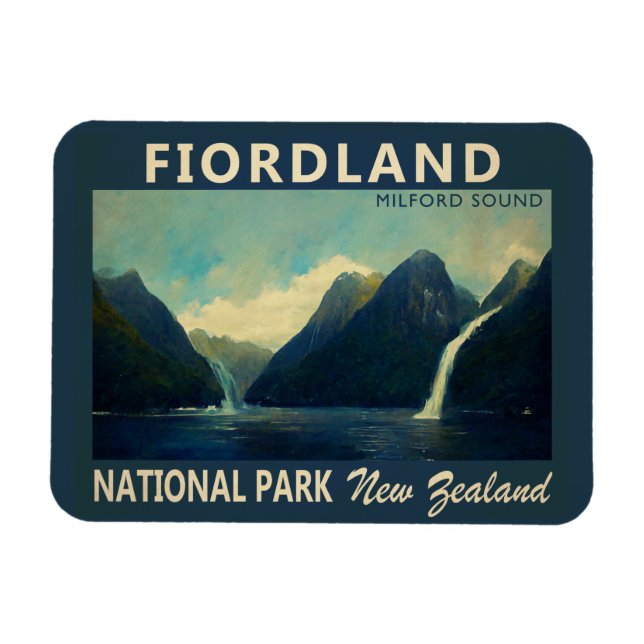 Magnet Flexible Parc national de Fiordland Nouvelle-Zélande Aquare (Horizontal)