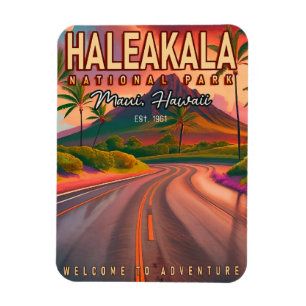 Magnet Flexible Parc national de Haleakala Maui Road Volcano Vinta