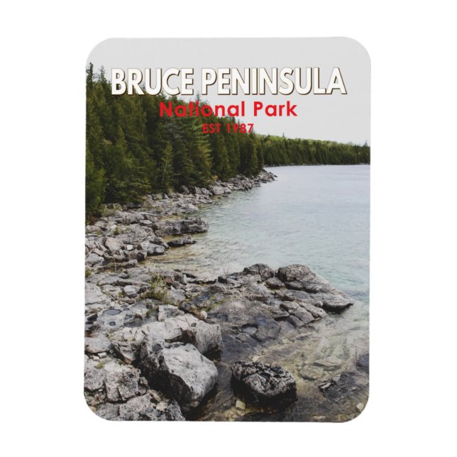 Magnet Flexible Parc national de la Péninsule-Bruce Canada Art Vin (Vertical)