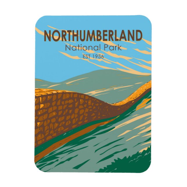 Magnet Flexible Parc national de Northumberland Hadrians Mur Angle (Vertical)