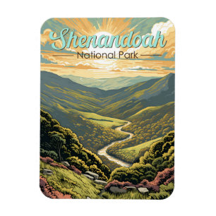 Magnet Flexible Parc national de Shenandoah Illustration Voyage Ré