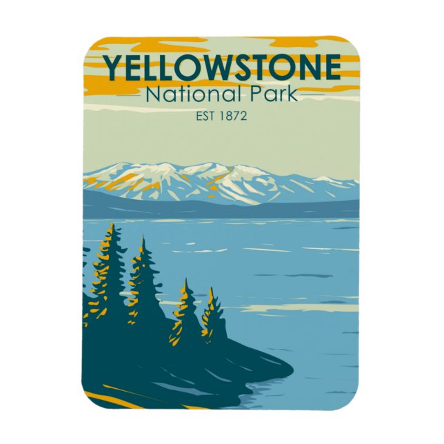 Magnet Flexible Parc national de Yellowstone Lac Yellowstone Vinta (Vertical)