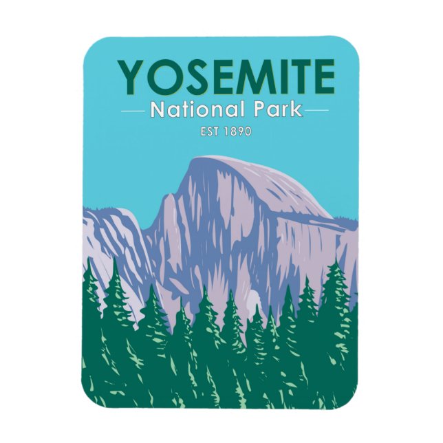 Magnet Flexible Parc national de Yosemite - Moitié Dôme Californie (Vertical)