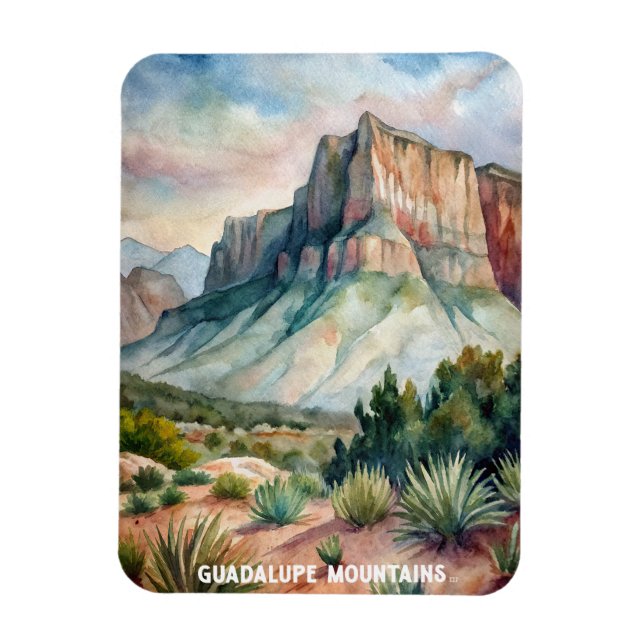 Magnet Flexible Parc national des Monts Guadalupe Aquarelle (Vertical)