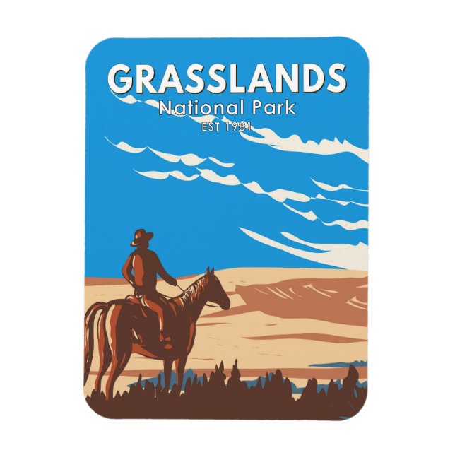 Magnet Flexible Parc national des Prairies Canada Tourisme Art Vin (Vertical)