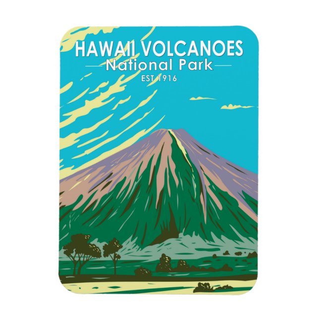 Magnet Flexible Parc national des volcans d'Hawaii Mauna Loa Vinta (Vertical)