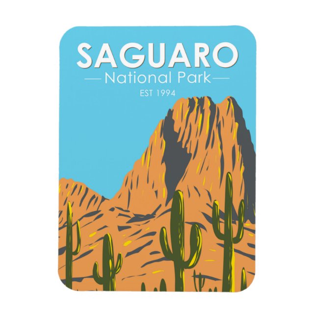 Magnet Flexible Parc national du Saguaro Arizona Beehive Peak Vint (Vertical)