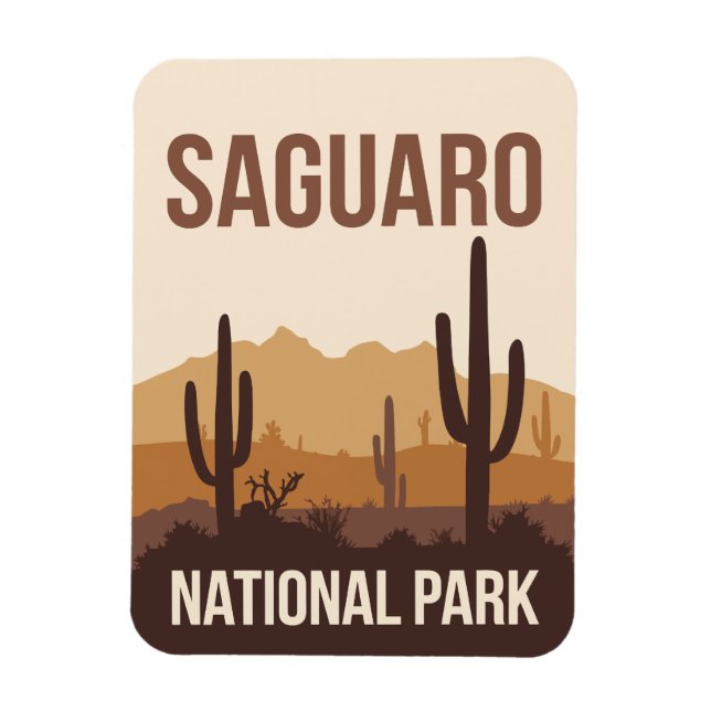 Magnet Flexible Parc national du Saguaro Art de voyage minimal (Vertical)