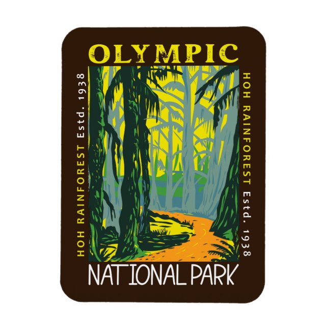 Magnet Flexible Parc National Olympique Hoh Rainforest désorganisé (Vertical)
