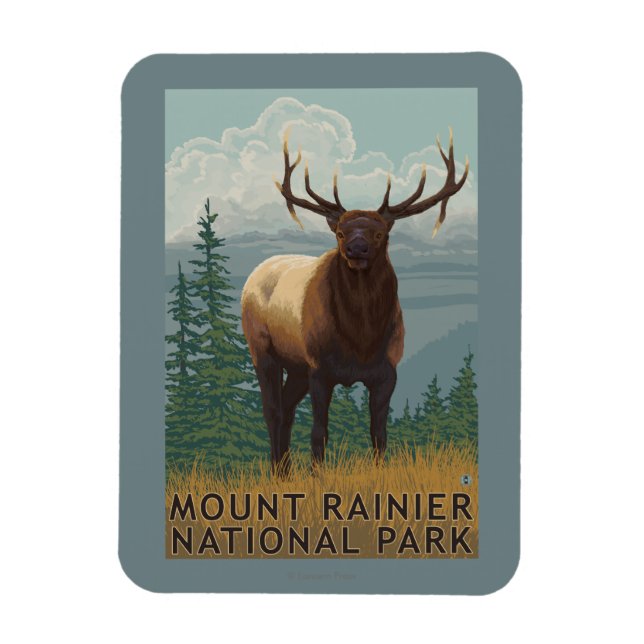 Magnet Flexible Parc national Rainier, WashingtonElk Scene (Vertical)