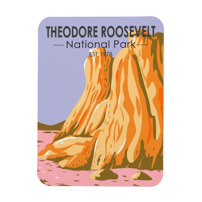 Magnet Flexible Parc national Theodore Roosevelt Dakota du Nord (Vertical)