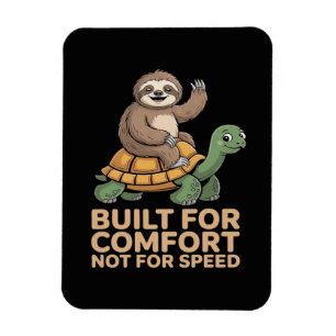 Magnet Flexible Paresseux drôle chevauchant une tortue
