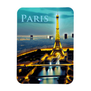 Magnet Flexible Paris Under a Turquoise Blue Twilight Sky