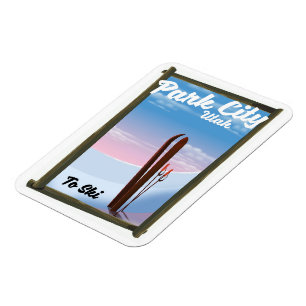 Magnet Flexible Park city Utah affiche de voyage de ski