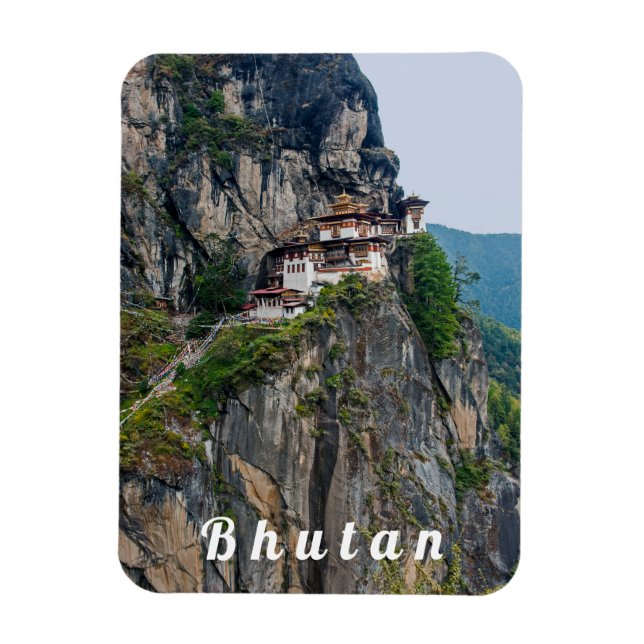 Magnet Flexible Paro Taktsang : Le monastère du nid de tigre - Bho (Vertical)