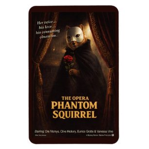 Magnet Flexible Parodie de l'Opéra Fantôme Écureuil