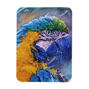Magnet Flexible Parrot bleu Macaw