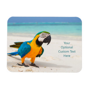 Magnet Flexible Parrot de plage de texte personnalisé