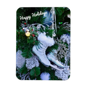 Magnet Flexible Parties scintillant bleue et patins à glace fourru