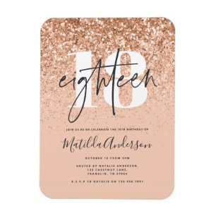 Magnet Flexible Parties scintillant de pêche moderne fille typogra