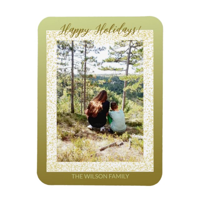 Magnet Flexible Parties scintillant encadrée une photo Joyeux vaca (Vertical)