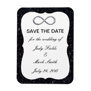Magnet Flexible Parties scintillant Noire Infinité Argent Enregist