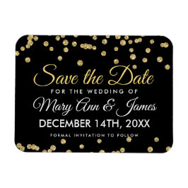 Magnet Flexible Parties scintillant Or Confetti Noir Mariage Enreg