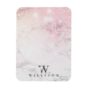 Magnet Flexible Parties scintillant rose en marbre personnalisée
