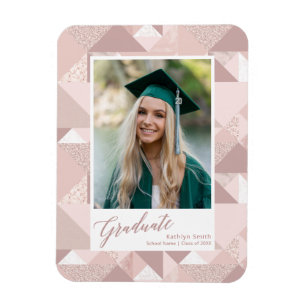 Magnet Flexible Parties scintillant rose moderne Script Graduation