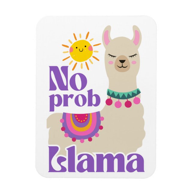 Magnet Flexible Pas de Prob-Llama, mignonne Llama Festive Sunny (Vertical)