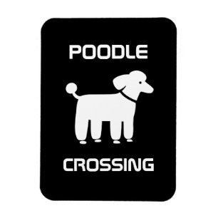 Magnet Flexible Passage pour Caniches - Blanc sur Noir - Personnal
