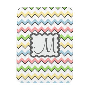 Magnet Flexible Pastel Chevron avec Monogram de Shirley Taylor