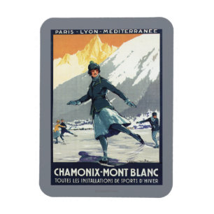 Magnet Flexible Patinage de glace - affiche olympique de promo de