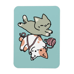 Magnet Flexible Pattes et Jeux – Illustration de Chat Adorable